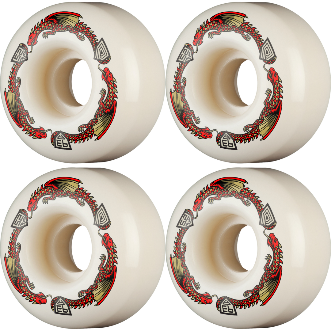 52mm Powell Peralta Dragons Skateboard Wheels 93a - V1 Symmetrical Shape