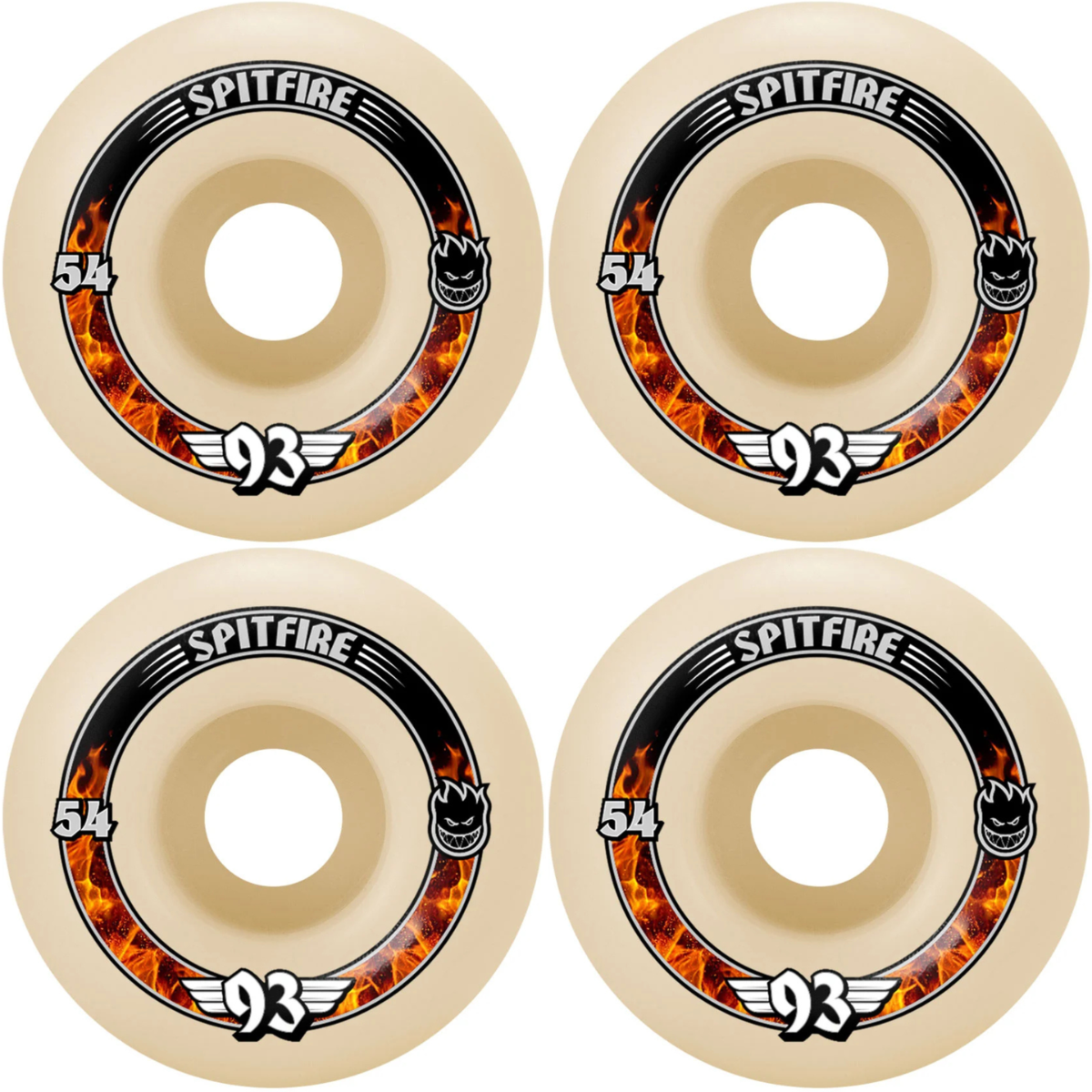54mm Spitfire Formula Four F4 Radials Skateboard Wheels Soft Sliders 93a