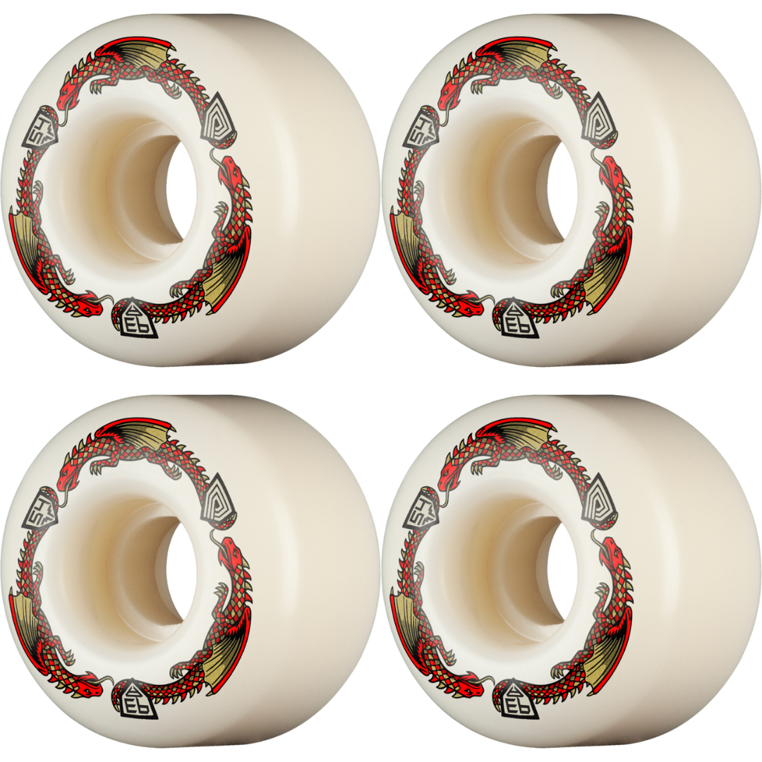 54mm Powell Peralta Dragons V4 Symmetrical Shape Skateboard Wheels 93a