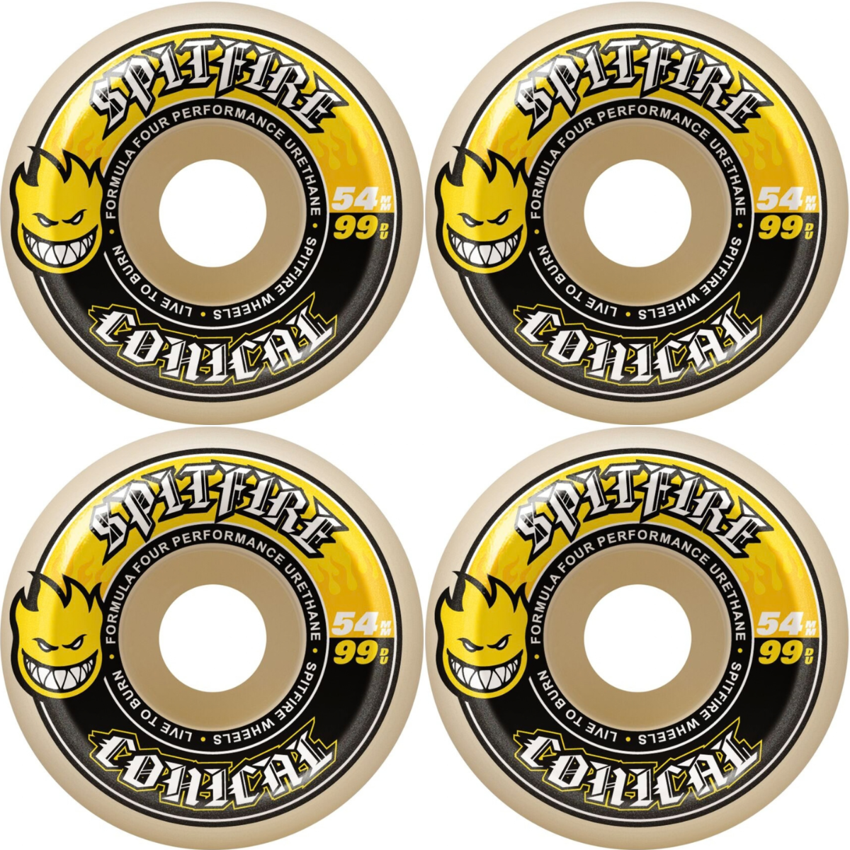 54mm Spitfire F4 Formula Four Conical Skateboard Wheels 99a