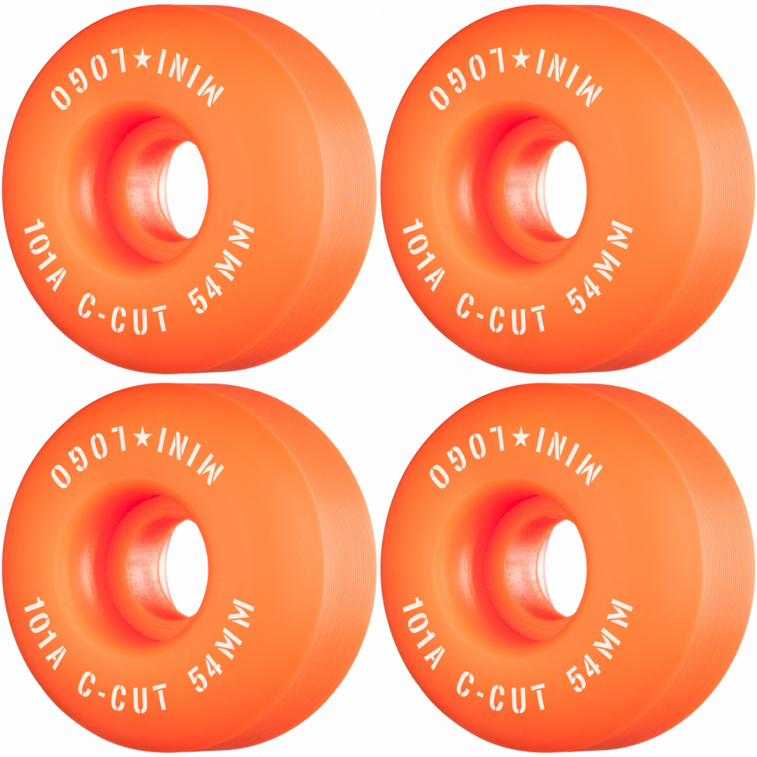 54mm Mini Logo Skateboard Wheels C-Cut 101A Orange
