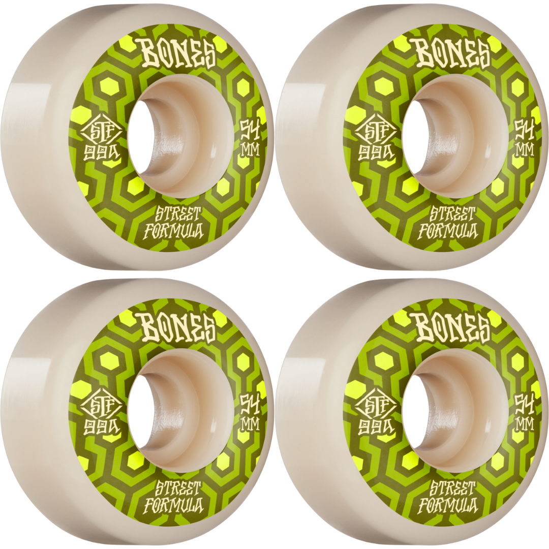 54mm Bones Wheels STF Street Tech Formula Retros V1 Standard Skateboard Wheels 99a