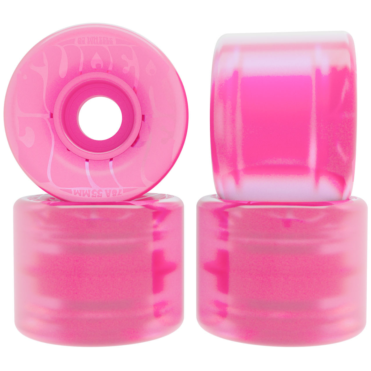 55mm OJ Wheels Bubble Gum Mini Super Juice Transparent Pink 78a