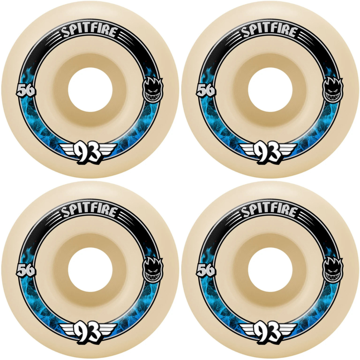 56mm Spitfire Formula Four F4 Radials Skateboard Wheels Soft Sliders 93a