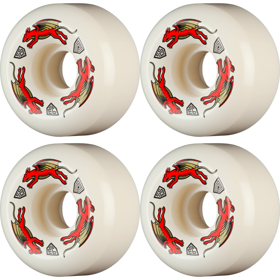 56mm Powell Peralta Nano Rats Skateboard Wheels 93a - AV6 Asymmetrical Shape
