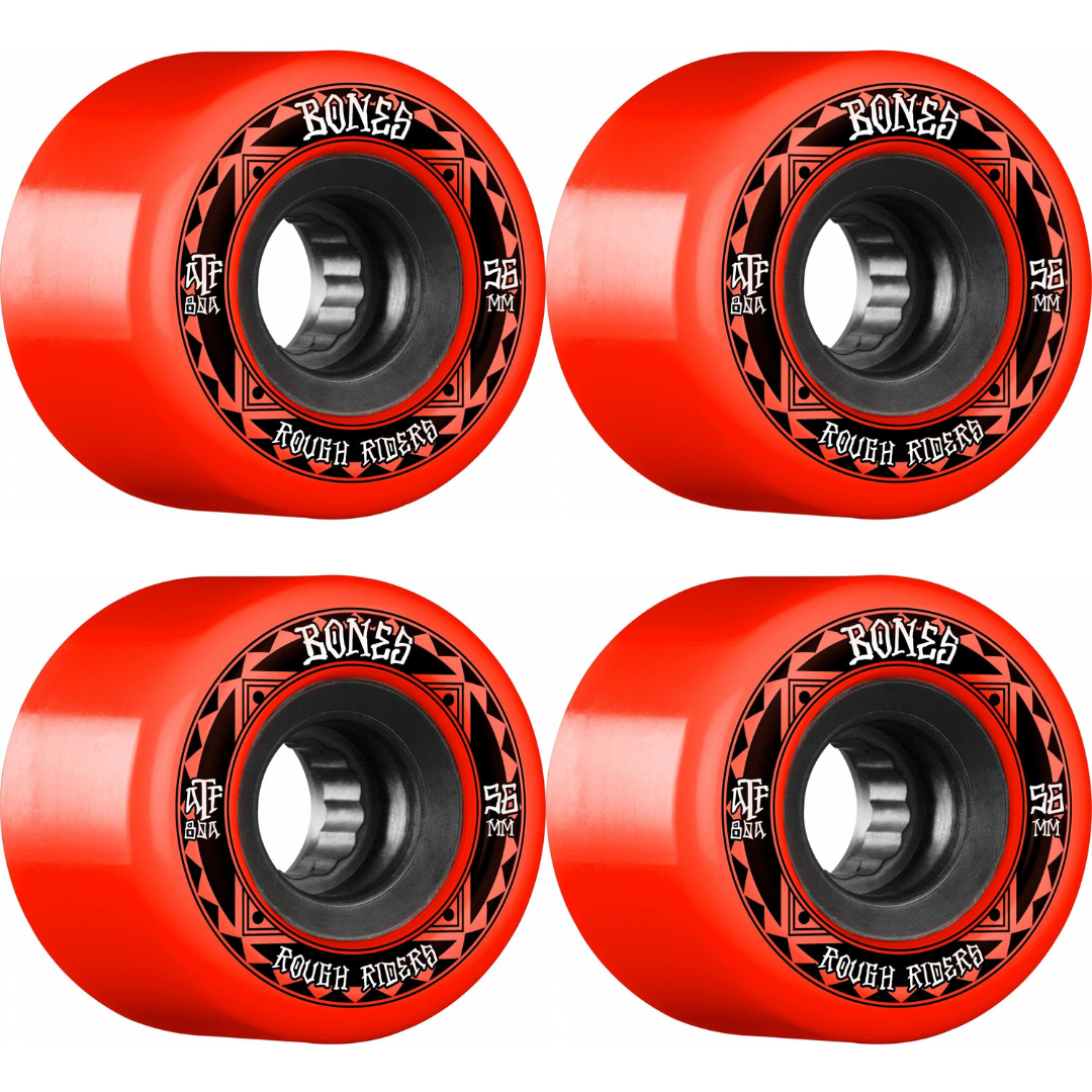 56mm Bones Wheels ATF Rough Rider Runners 80a Red