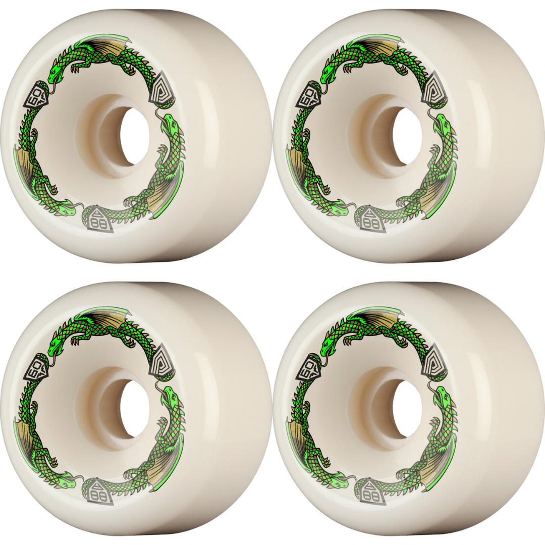 60mm Powell Peralta Dragons Skateboard Wheels 88a - Bomber Symmetrical Shape