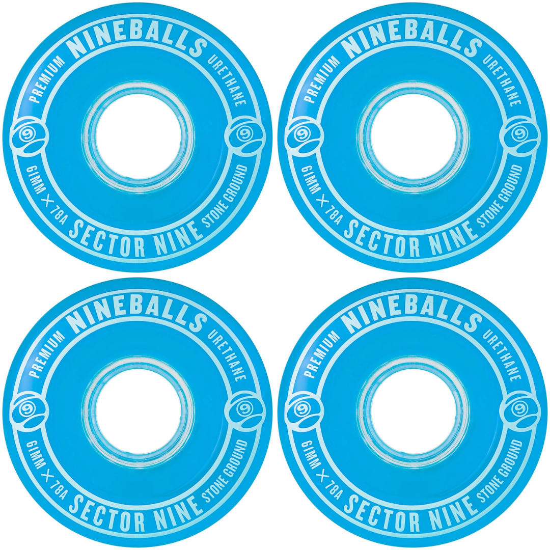 61mm Sector 9 Nineballs Wheels - 78a Blue