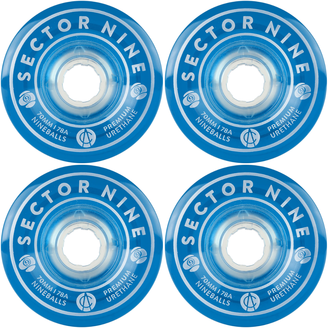 70mm Sector 9 Nineballs Wheels Blue 78a