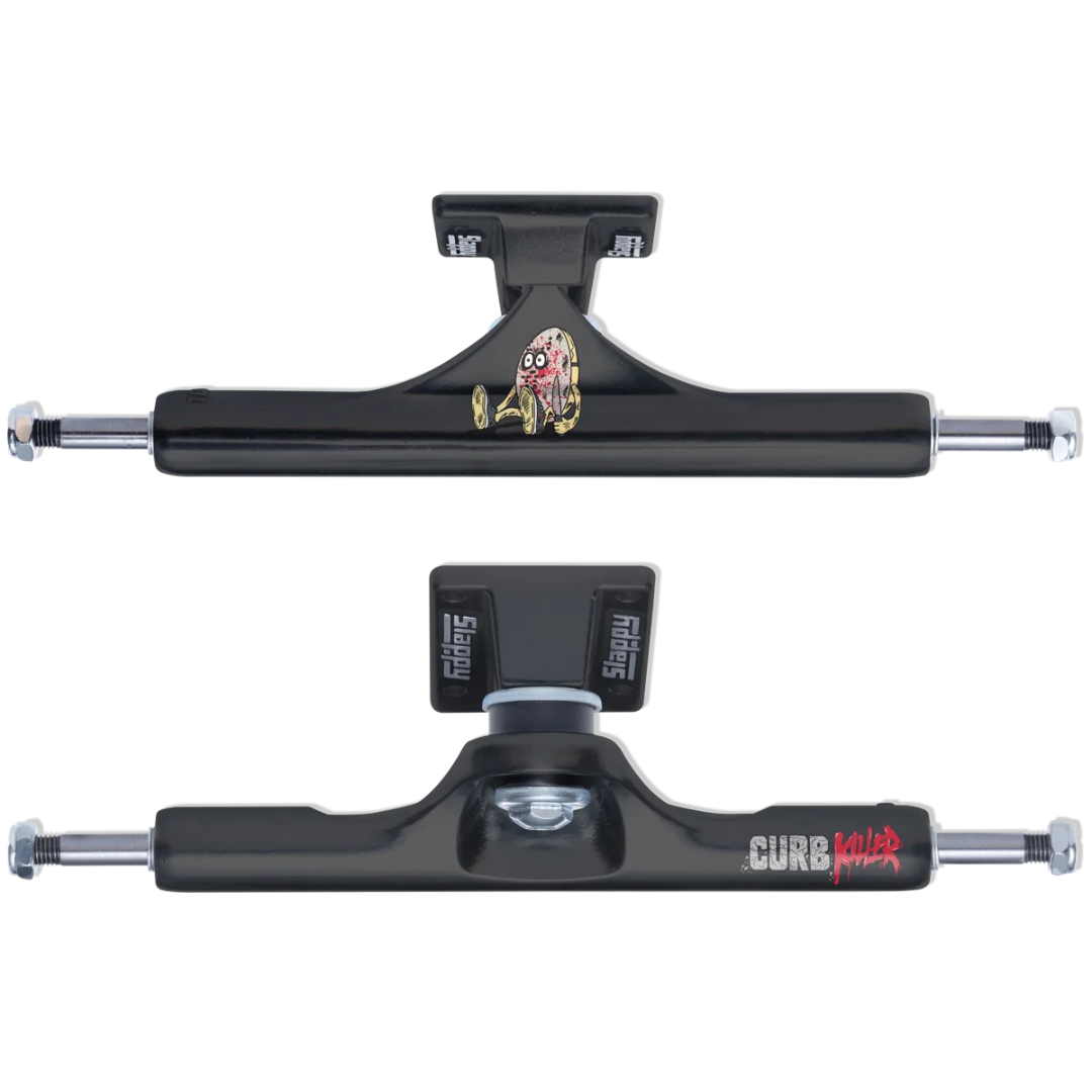 9.0" Slappy Trucks ST1 Inverted Curb Killer Trucks - Matte Black
