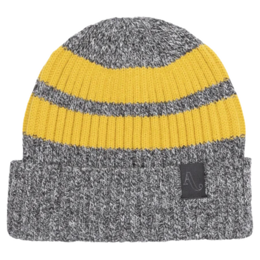 Autumn Simple Rugby Beanie Grey / Yellow