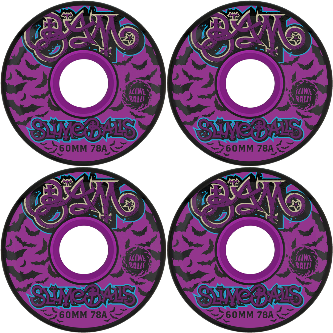 60mm Slime Balls Bam Margera Guest OG Slime Black Wheels 78a
