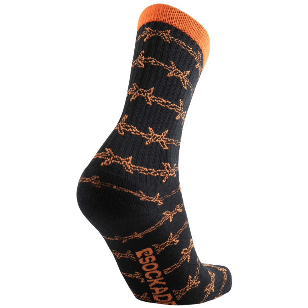 Psockadelic Keep out Socks - Black / Orange
