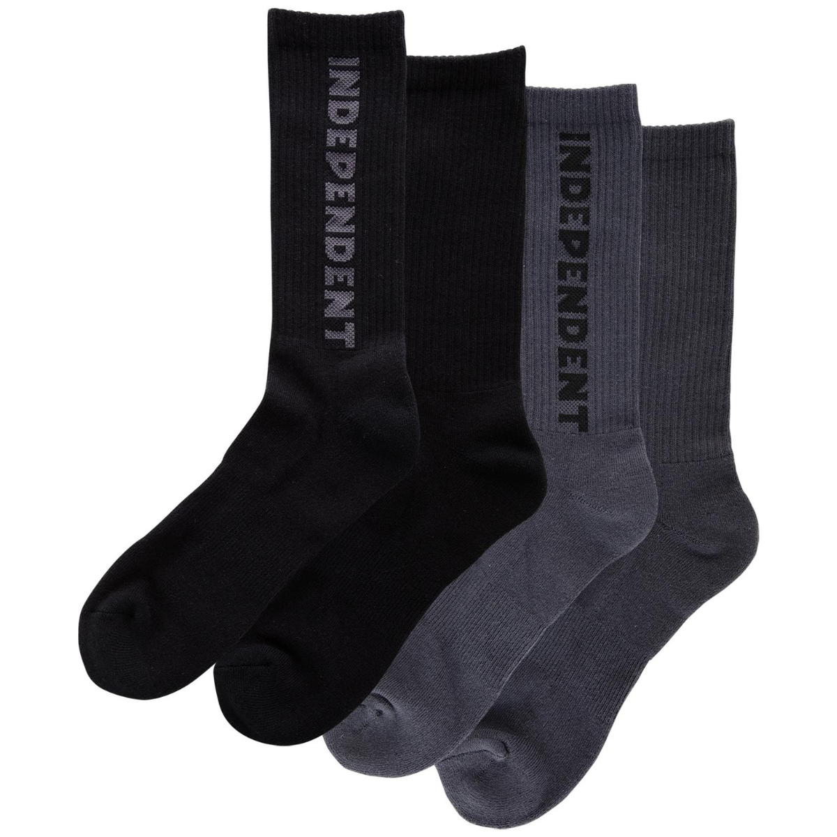Independent Trucks Baseline 2-Pack Crew Socks - Black / Charcoal
