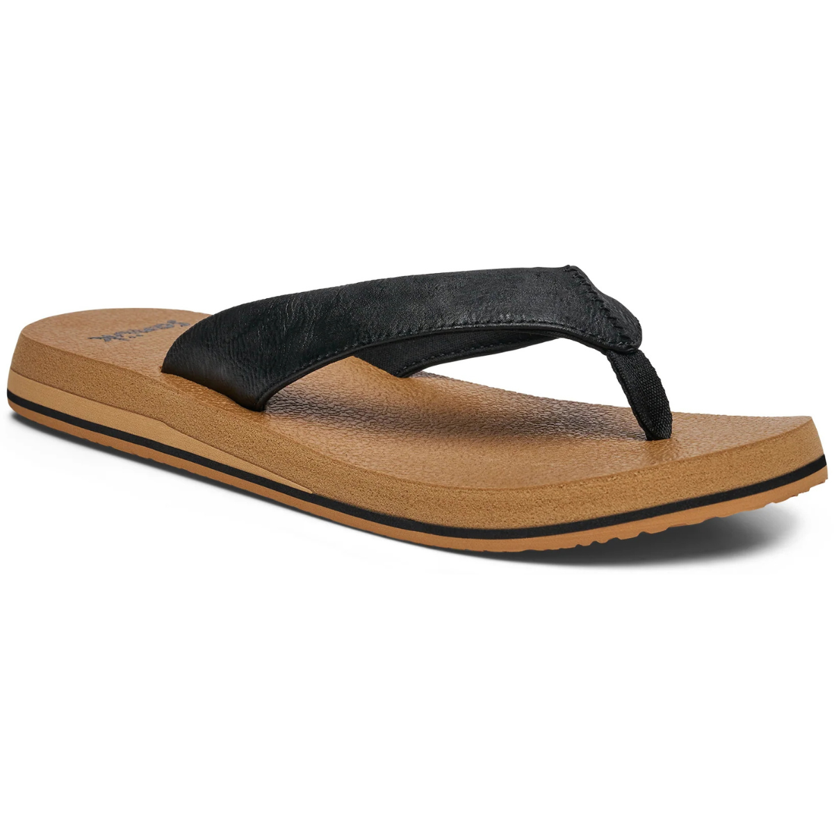 Sanuk Yoga Mat II Women's Memory Foam Flip Flops - Black / Tan