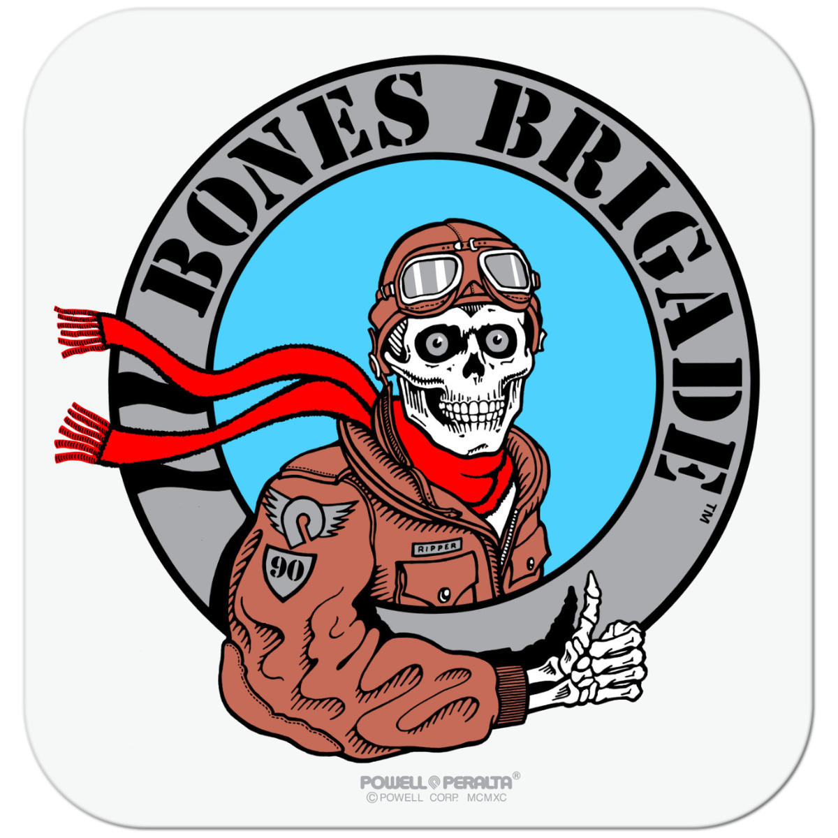 Bones Brigade® Pilot Sticker - Silver