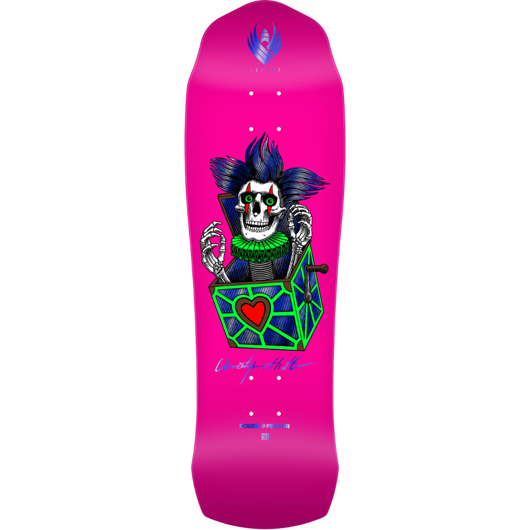 9.5" Powell Peralta Pro Chris Hiett Skull Flight Skateboard Deck