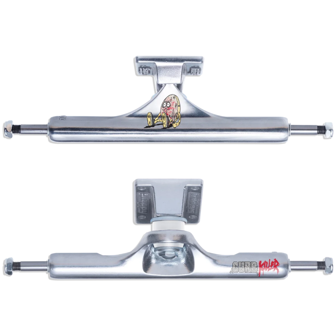 9.0" Slappy Trucks ST1 Inverted Curb Killer Trucks - Polished