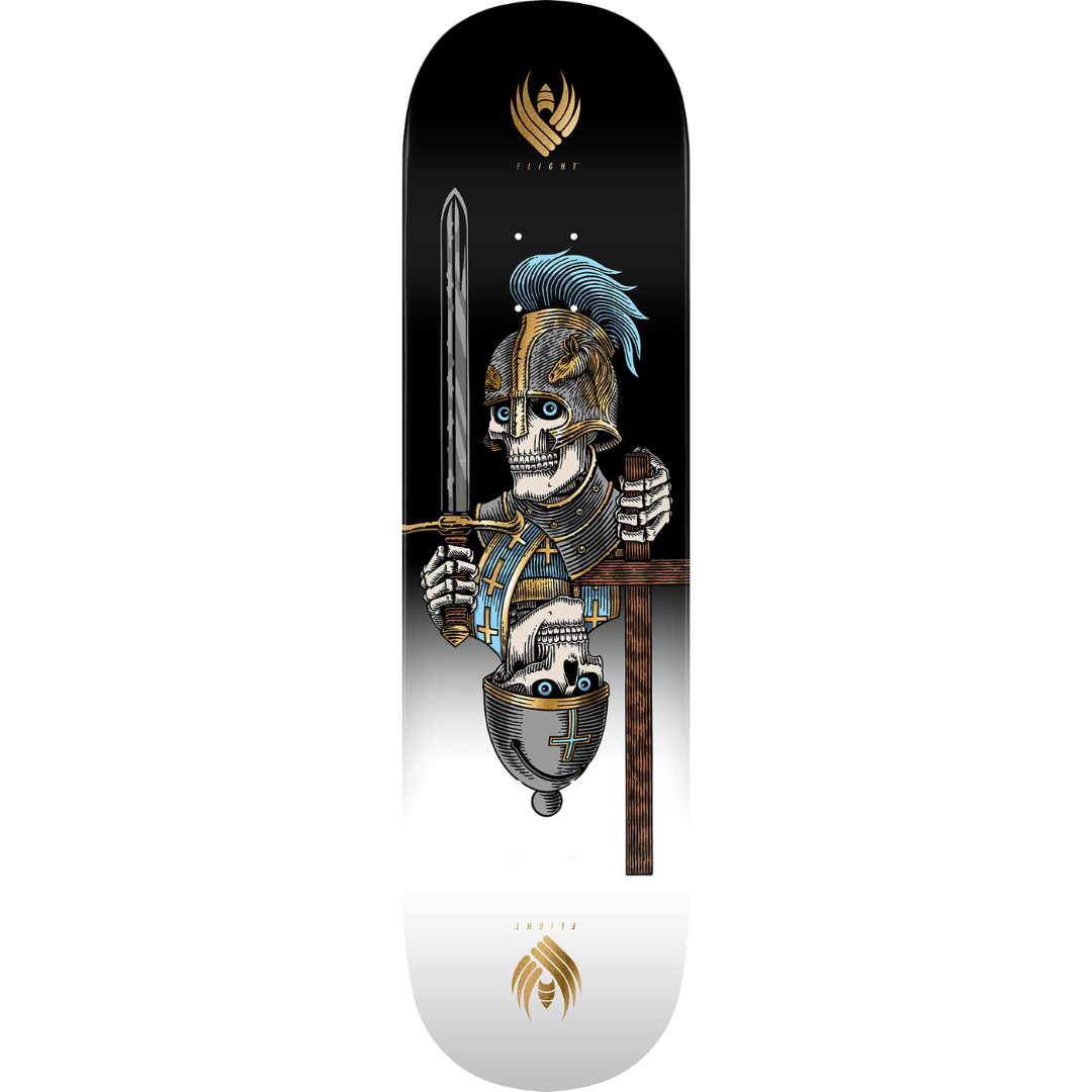 8.42" Powell Peralta Pro Dan Corrigan Chess Skulls Flight Skateboard Deck - Gold Foil