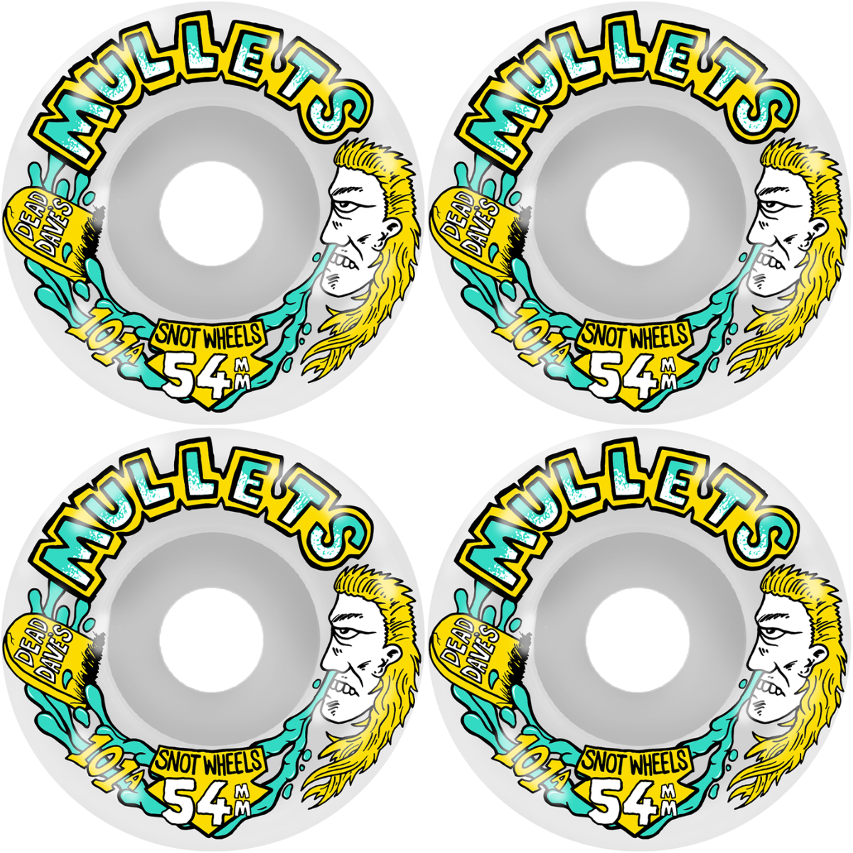 54mm Snot Wheels Dead Dave's Mullet Conical Skateboard Wheels 101a