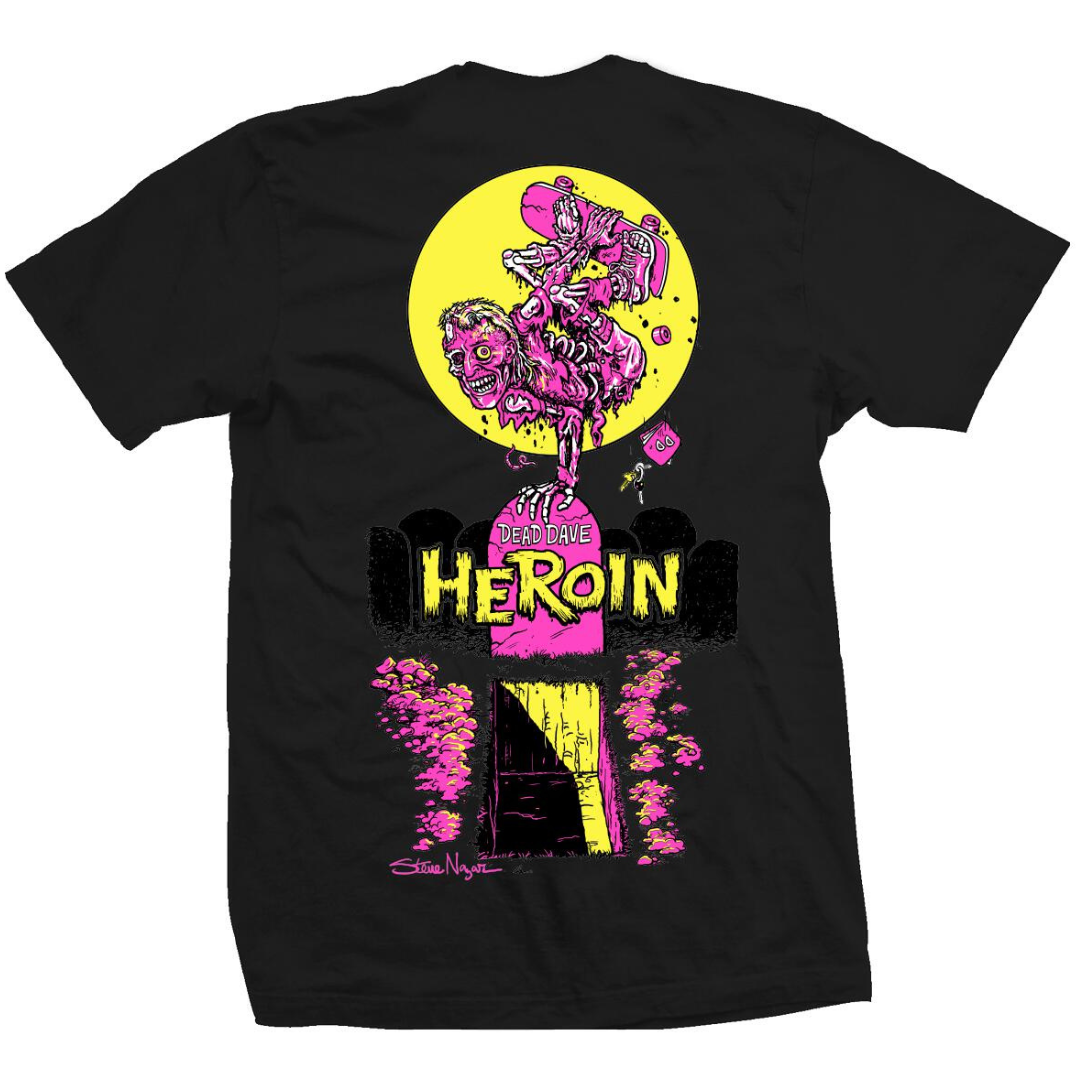 Heroin Skateboards Dead Dave Zombie T-Shirt - Black