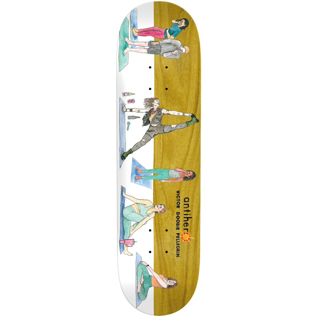 8.69" Anti-Hero Victor Doobie Pellegrin I Farted In Yoga Skateboard Deck - Assorted Stains