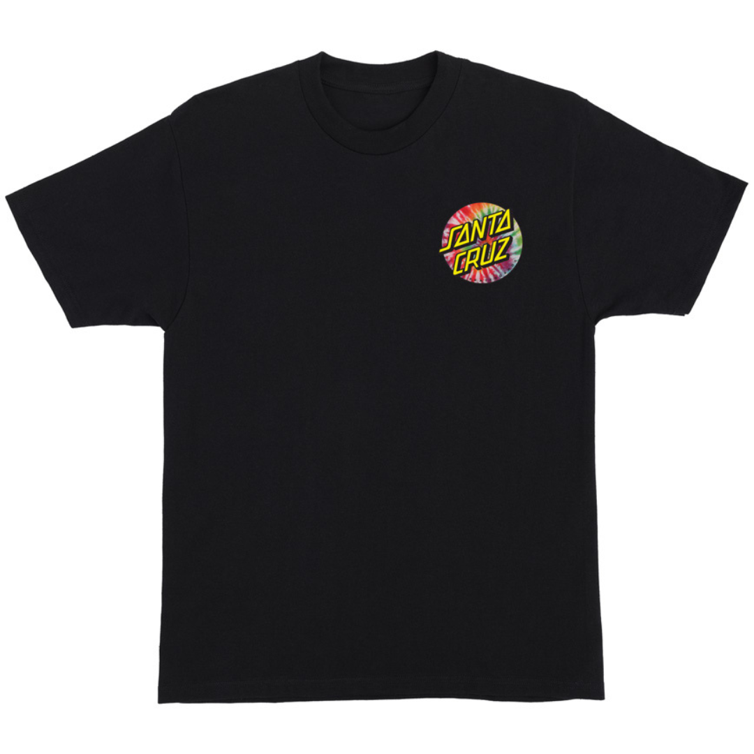 Santa Cruz Skateboards Tie Dye Dot Chest T-Shirt - Black