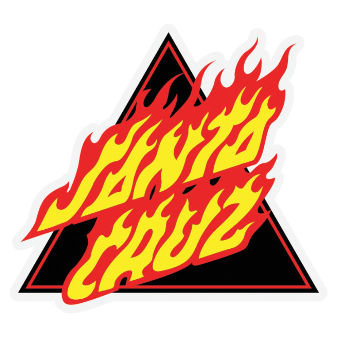 Santa Cruz Skateboards Flamed Not a Dot Sticker - Black / Red/ Yellow
