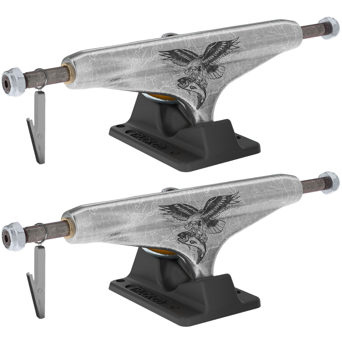 149 Independent Stage 11 Hollow David Gravette Pro Silver Black Standard Skateboard Trucks (8.5")