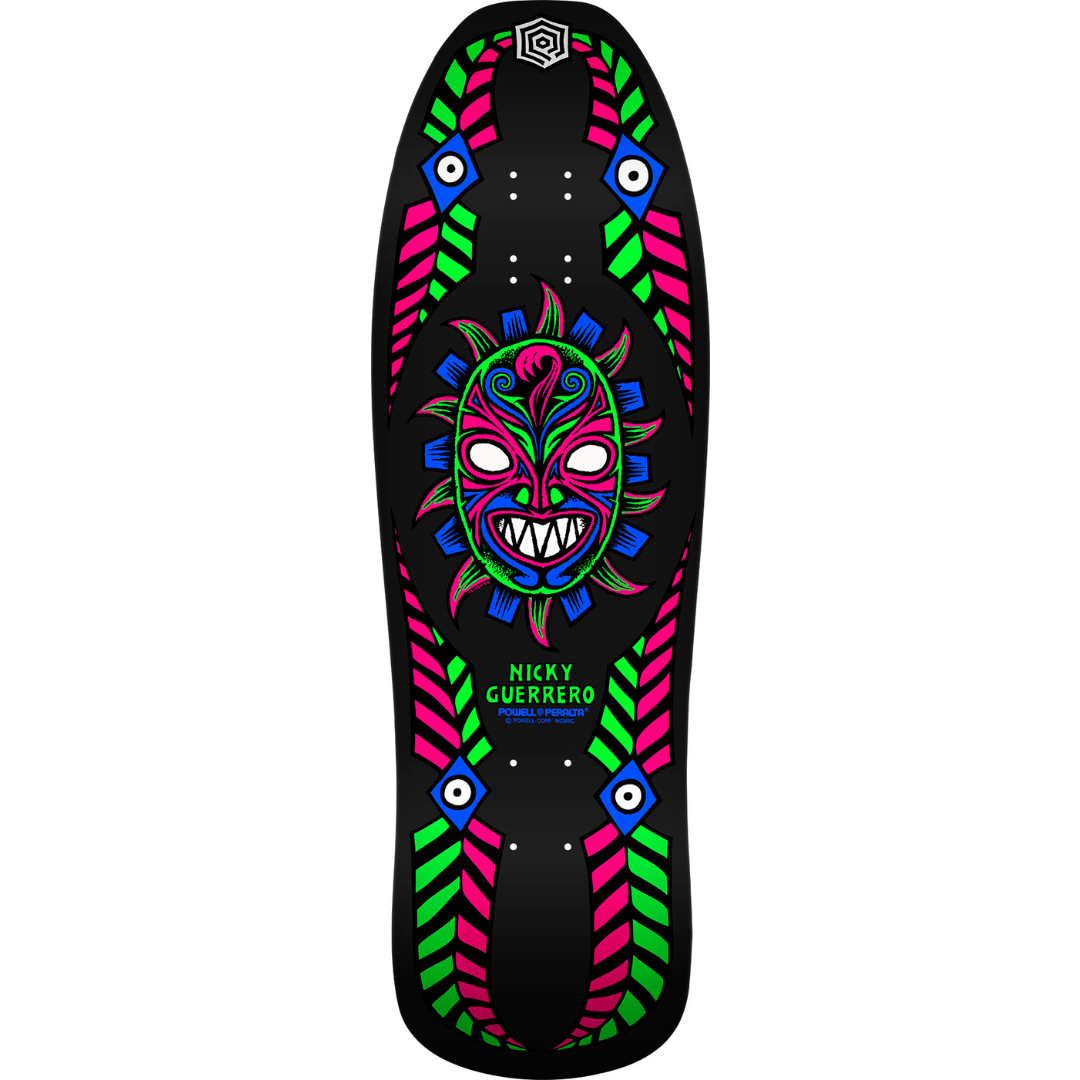 10" Powell Peralta Nicky Guerrero Mask Skateboard Deck - Blacklight