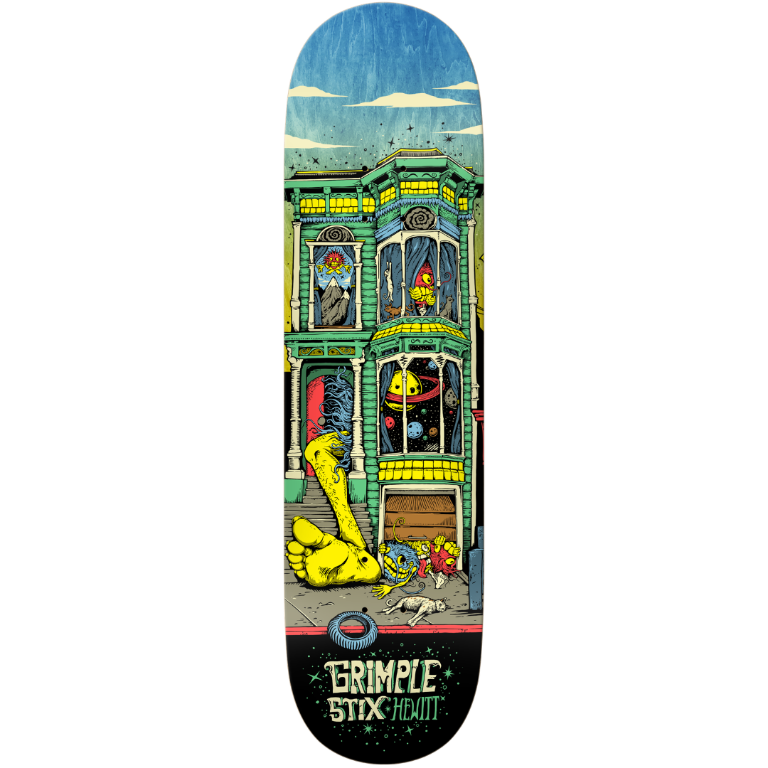 8.5" Anti-Hero Grimple Stix Peter Hewitt Victorians Skateboard Deck - Assorted Stains