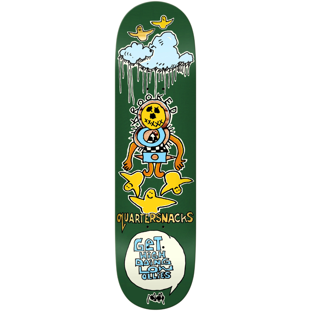 8.25" Krooked x Quarter Snacks Get High Skateboard Deck