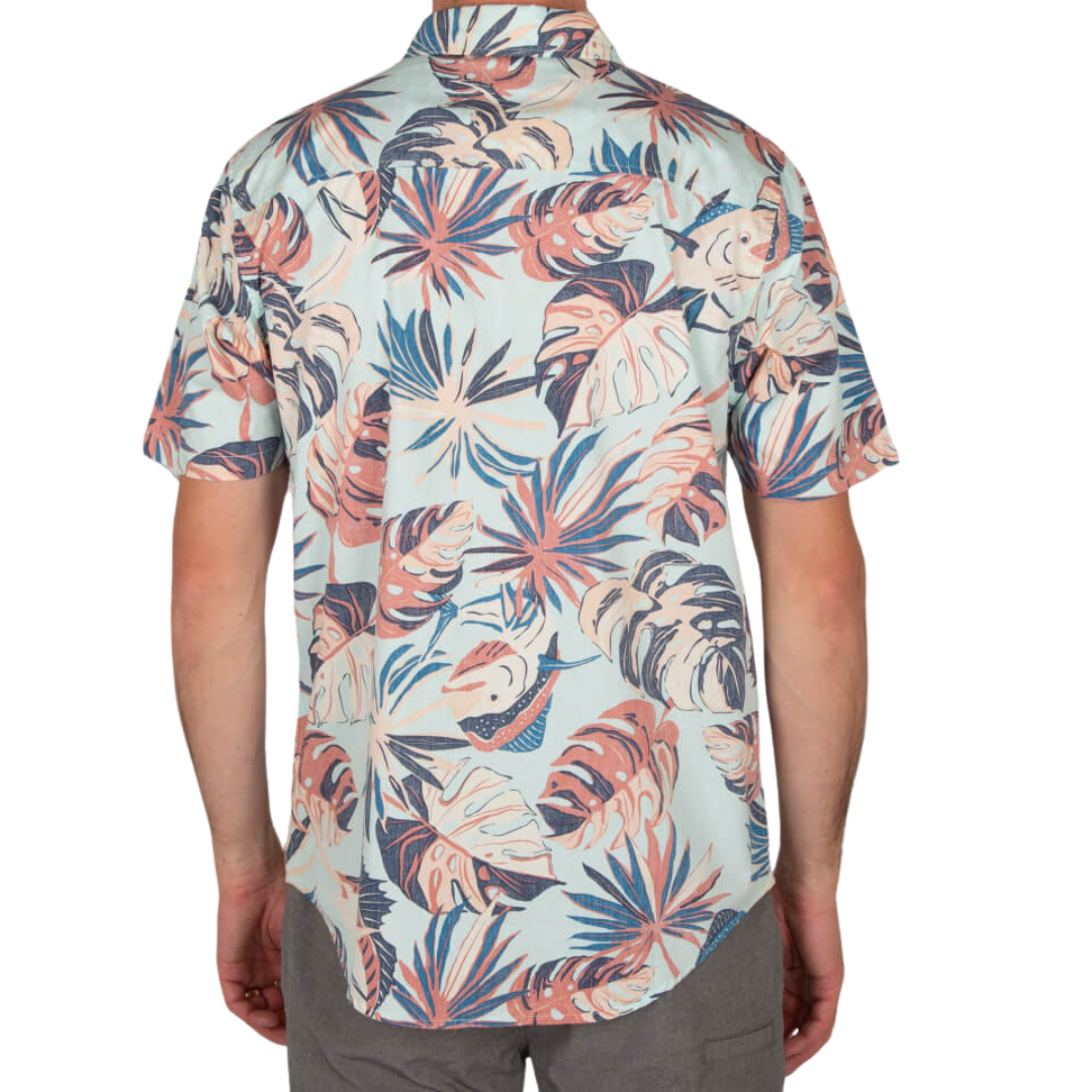 Salty Crew Hodad Short Sleeve Woven Button-Up Shirt - Aqua