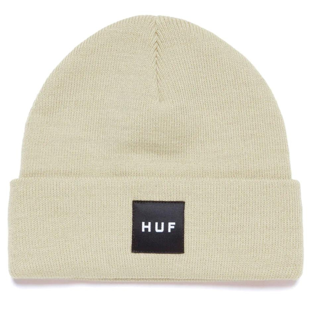 HUF Essentials Box Logo Cuff Beanie - Natural
