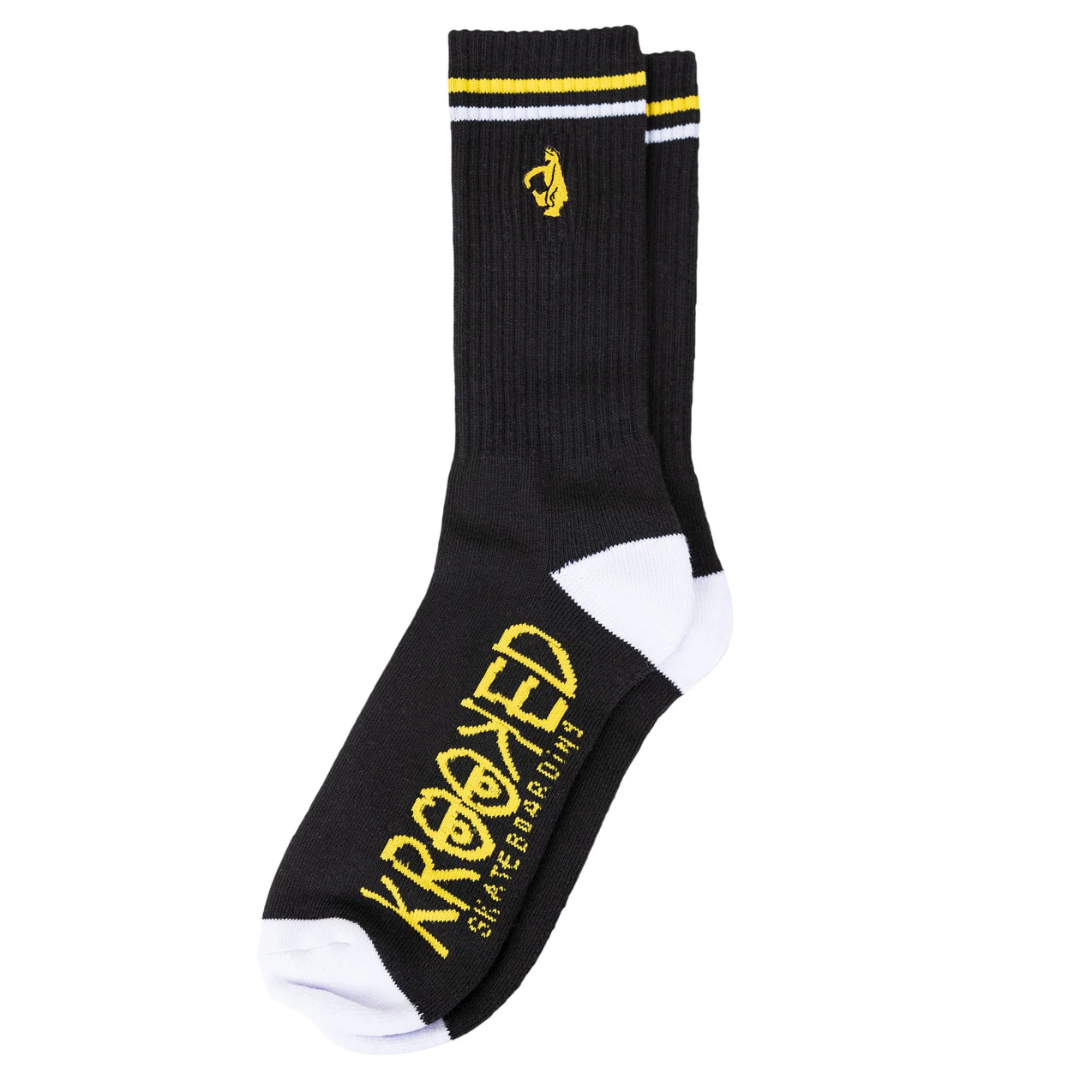 Krooked Shmoo Socks - Black / Yellow / White
