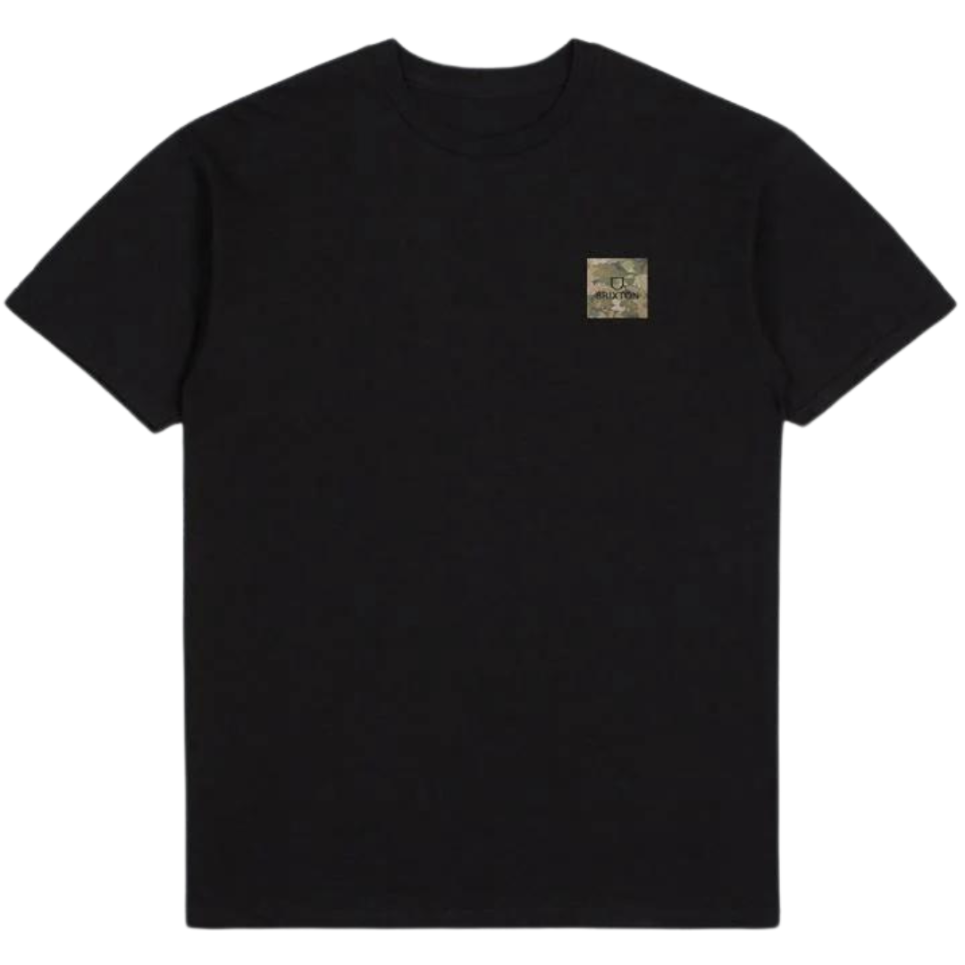 Brixton Alpha Square T-Shirt - Black / Leaf Camo