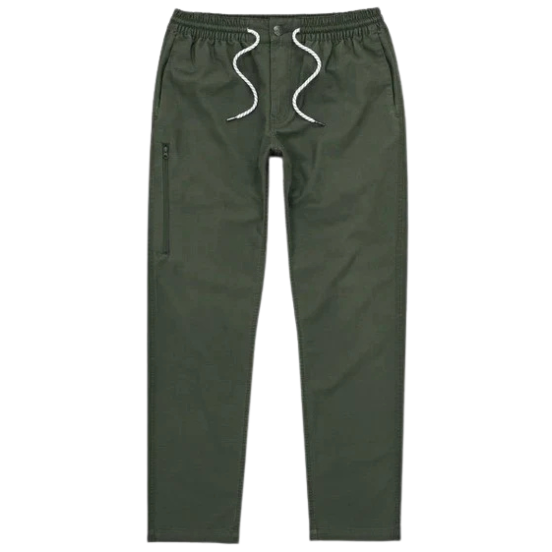 Jetty Leeward Beach Pants - Elastic Waist - Forest Green
