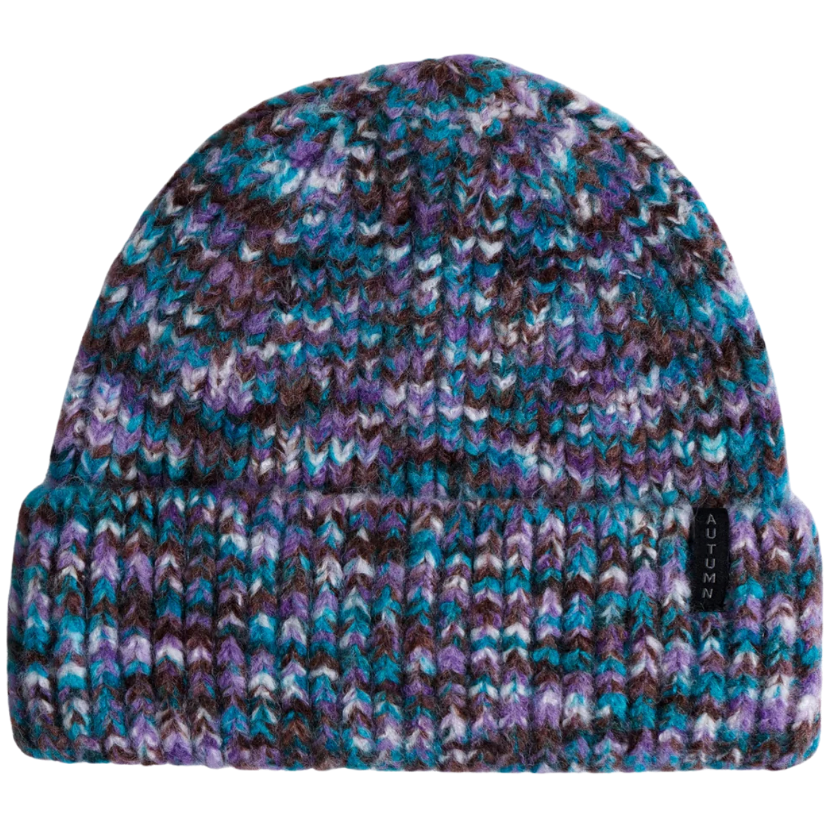 Autumn Marble Knit Beanie - Plum