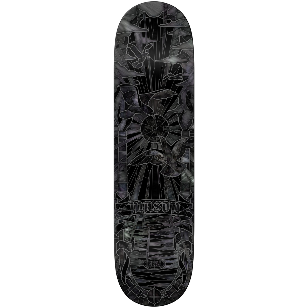 8.25" Real Mason Silva Black Sunday Cathedral Skateboard Deck