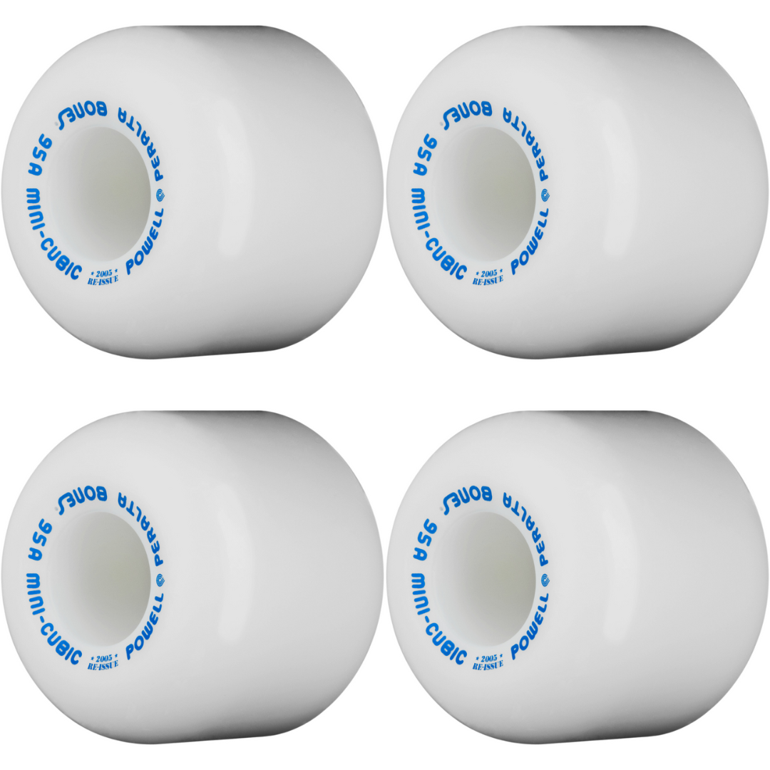 64mm Powell Peralta Mini-Cubic Skateboard Wheels 95a - White