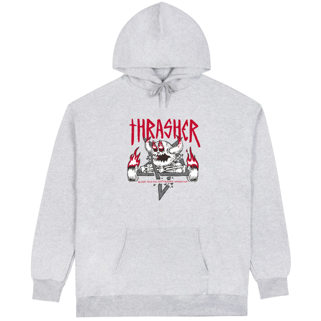 Thrasher x Toy Machine Monster-Gram Hoodie - Ash Grey