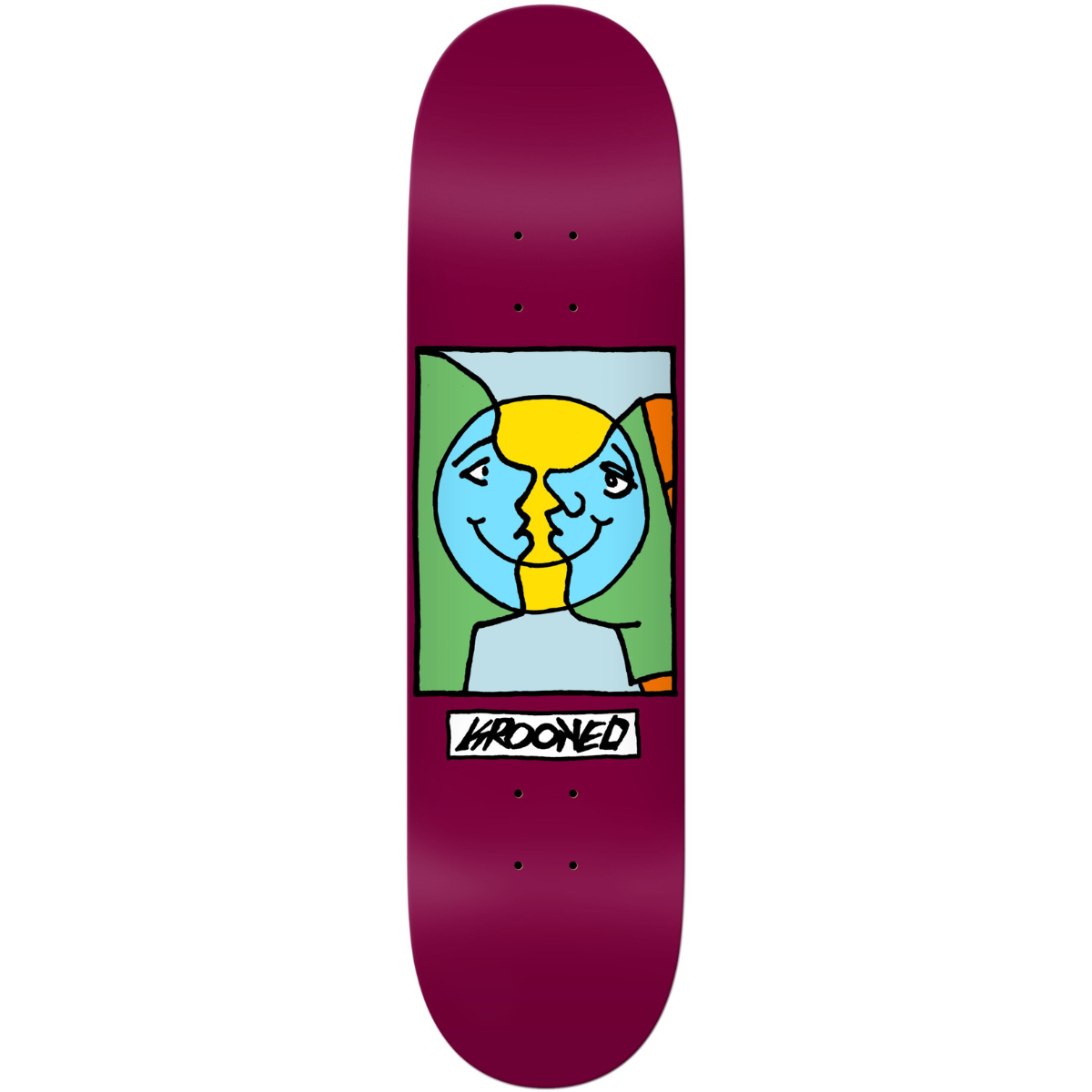 8.25" Krooked Moon Smile Easy Riders Skateboard Deck