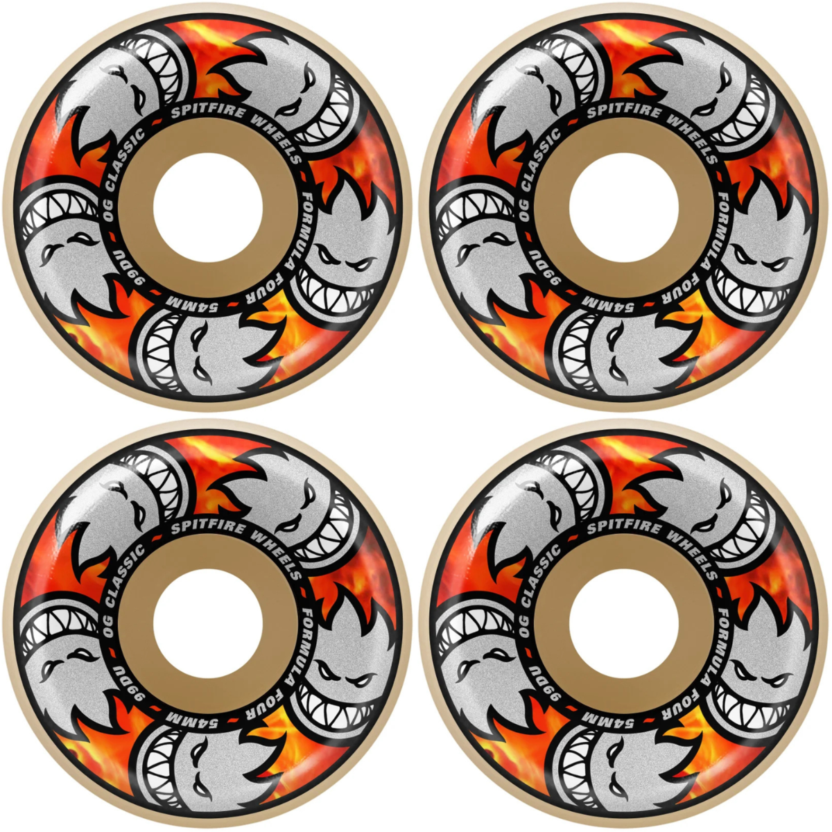 54mm Spitfire F4 Formula Four Team Multiball OG Classic Skateboard Wheels 99a