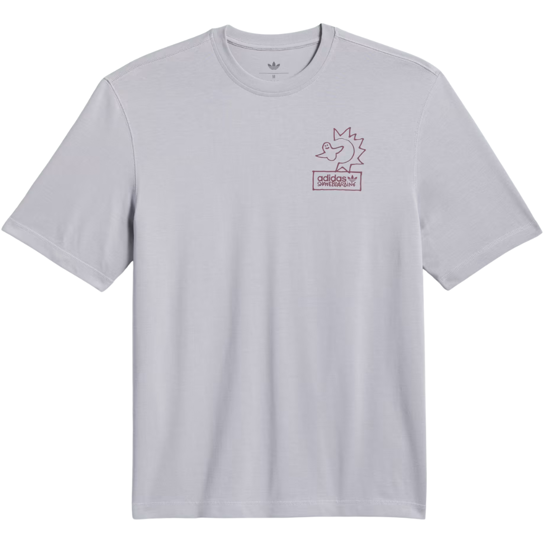 Adidas Skateboarding x Mark Gonzales Not Amused T-Shirt - Halo Silver / Shadow Red