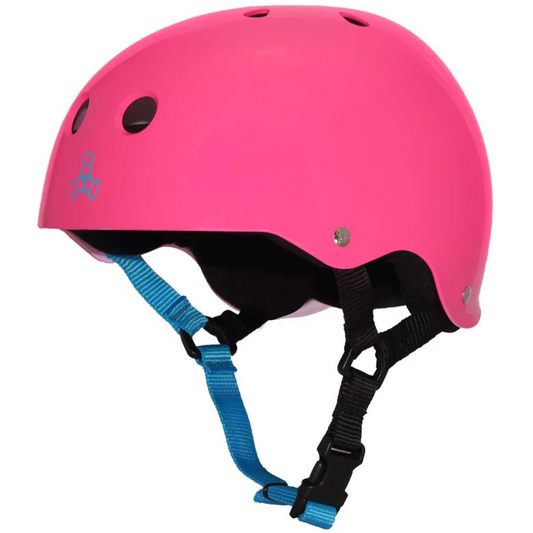 Triple 8 NYC Sweatsaver Helmet Neon Fuchsia Pink Glossy - Skateboarding Safety Equipment