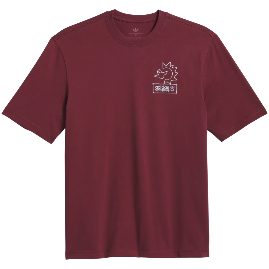 Adidas Skateboarding x Mark Gonzales Not Amused T-Shirt - Shadow Red / Halo Silver