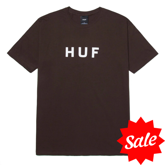 Huf Essentials OG Logo Short Sleeve T-Shirt - Chocolate Brown