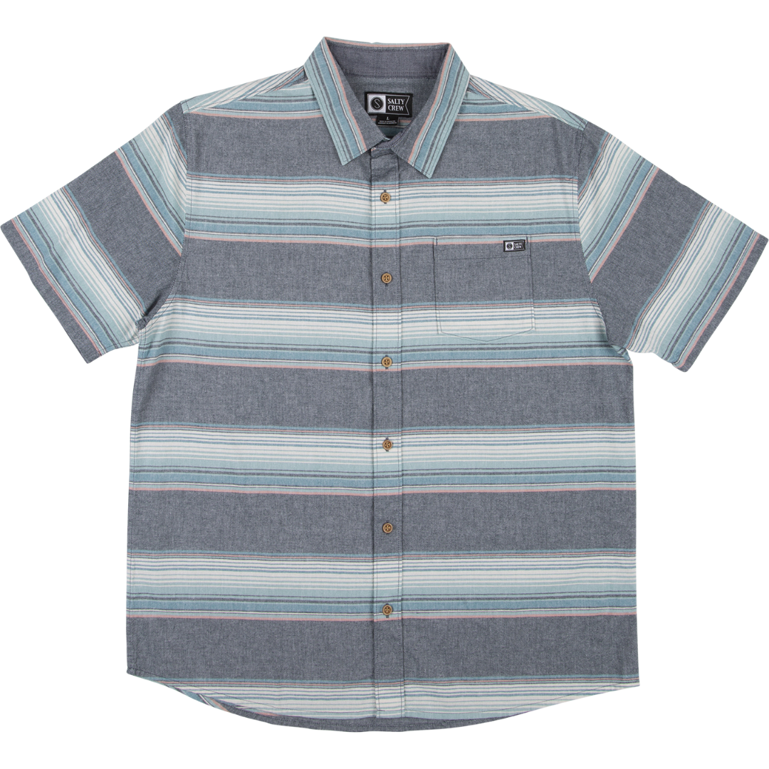 Salty Crew Outskirts Short Sleeve Woven Button-Up Shirt - Navy