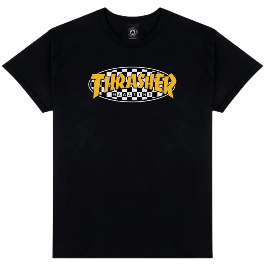 Thrasher Magazine Checkered Oval T-Shirt - Black