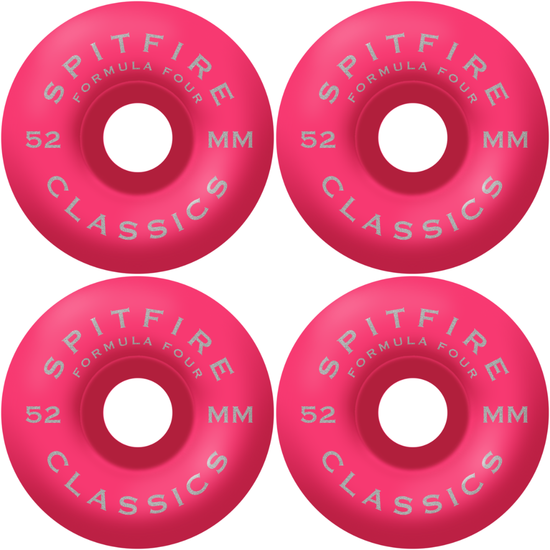 52mm Spitfire F4 Formula Four Floral Classic Wheels Pink 99a